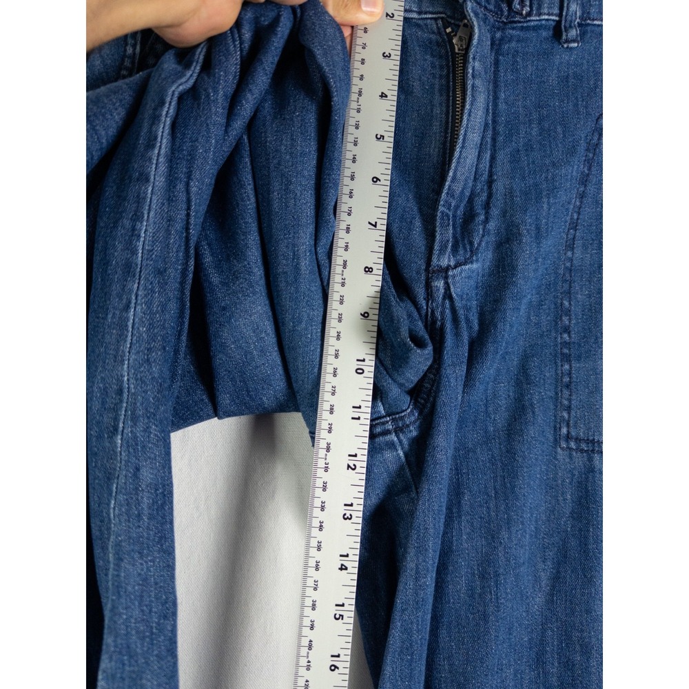 Pilcro Anthropologie Wide Leg Jeans Womens 29 Blue Cropped Culotte Sailor - Picture 5 of 7